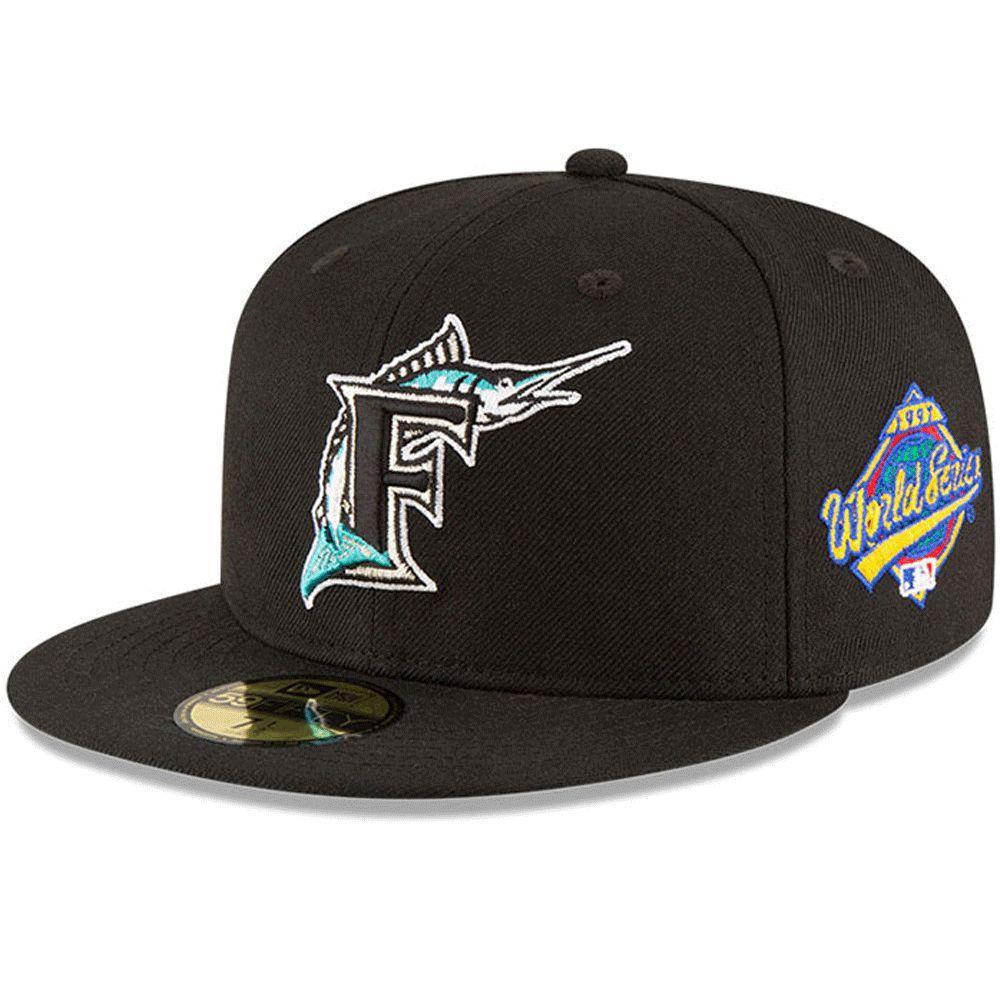 New Era Caps Florida Marlins Throwback 59FIFTY Fitted Hat Turquoise