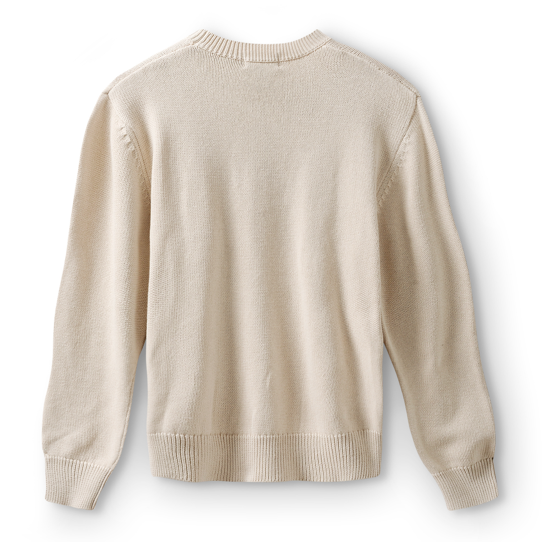 Only NY Men's Apple Crewneck Cotton Sweater Natural