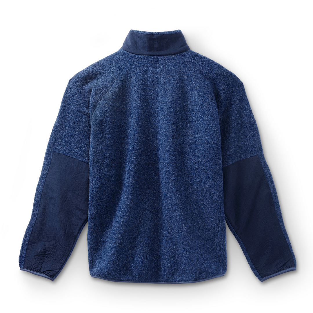 Nanamica Men's Boiled Wool Zip Up Sweater Navy