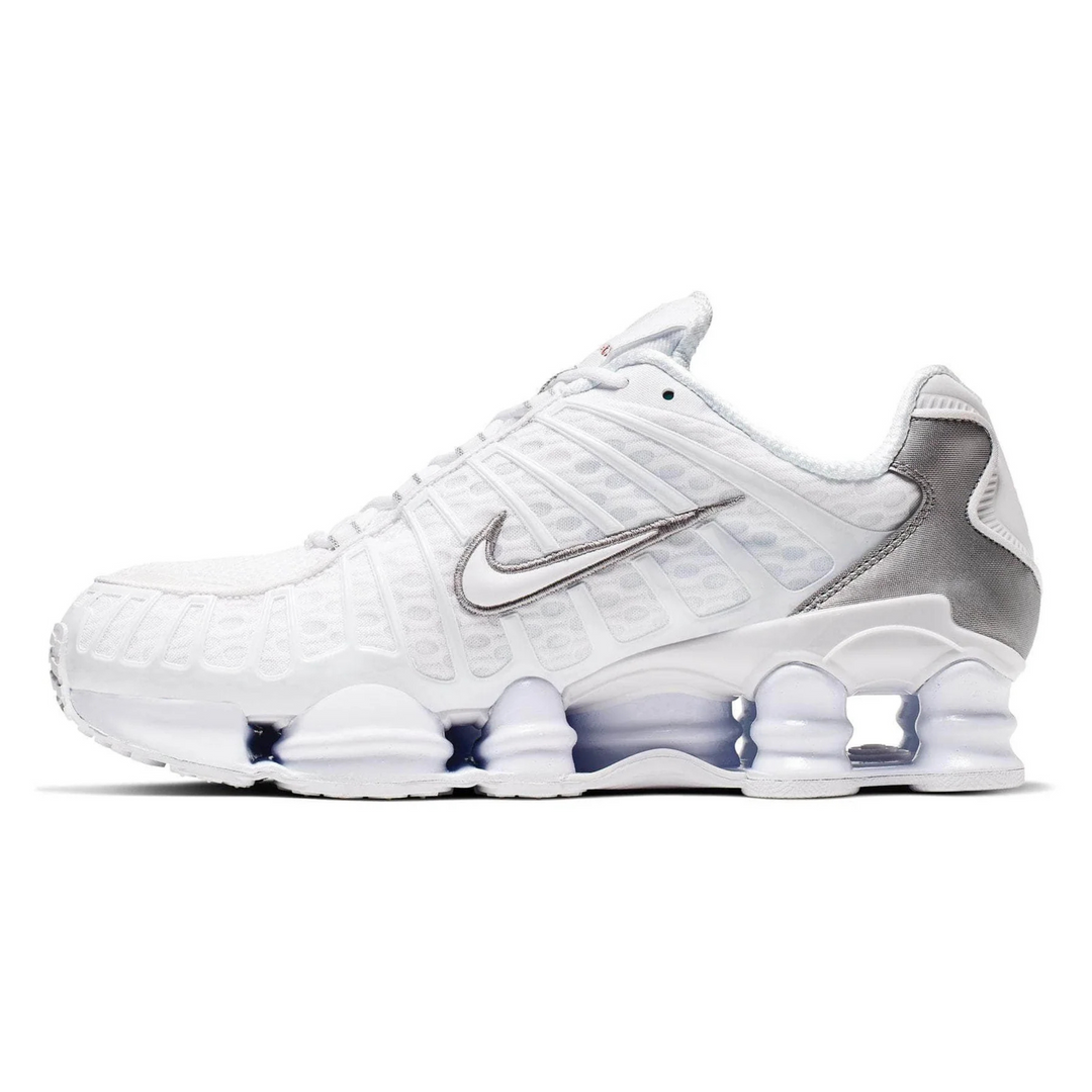 Nike Men's Shox TL White/Metallic Silver/Max Orange/White