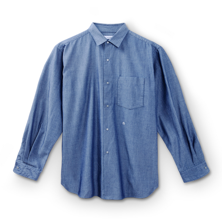 Nanamica Men's Regular Collar Chambray Shirt Indigo