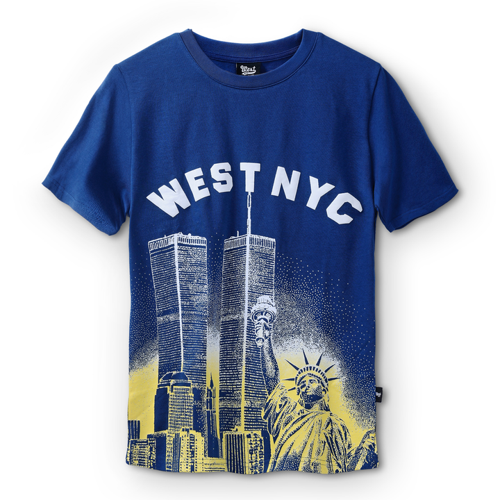 West NYC Skyline Tee Shirt Navy