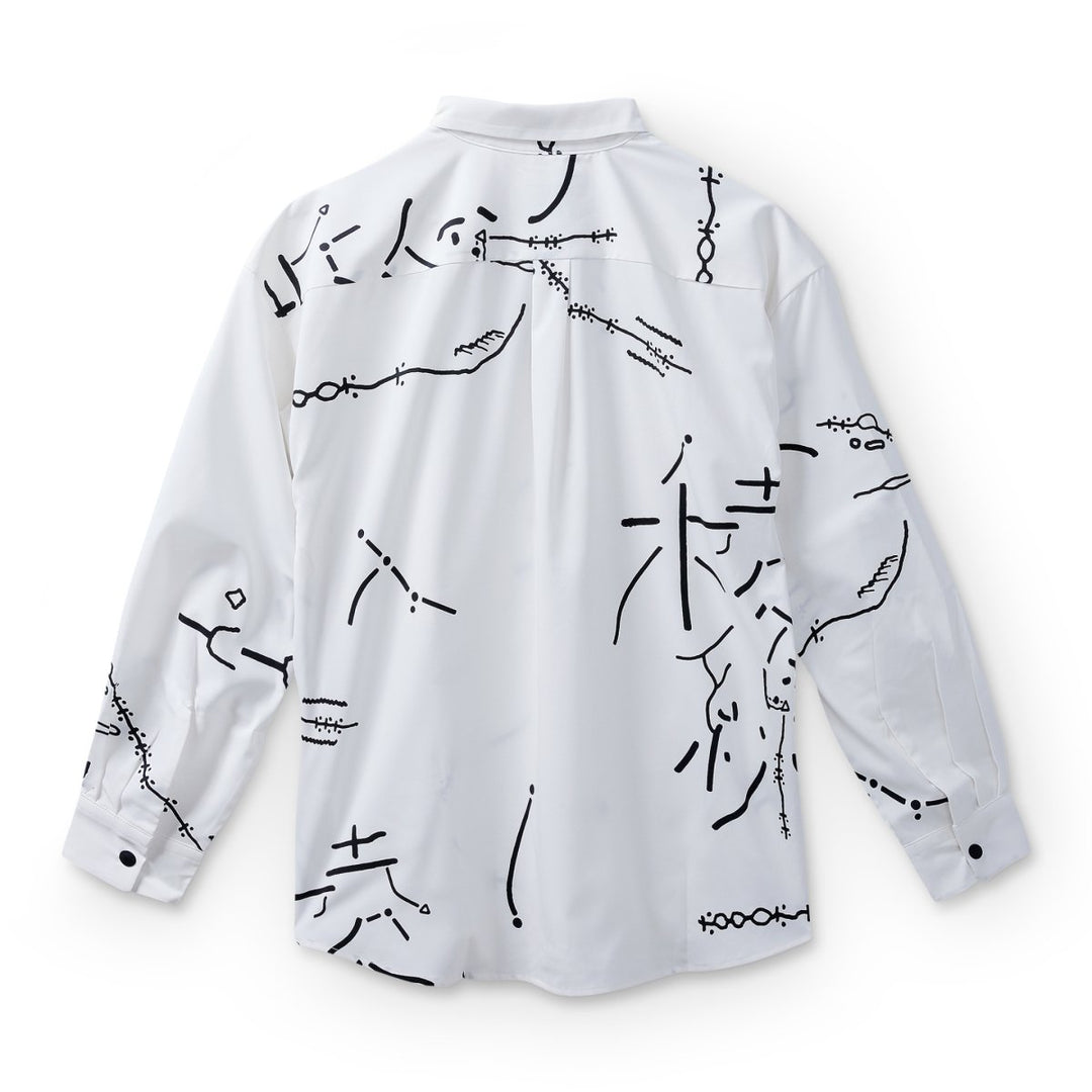 And Wander Men's Daijiro Ohara Map Key Print Shirt White - 10060496 - West NYC