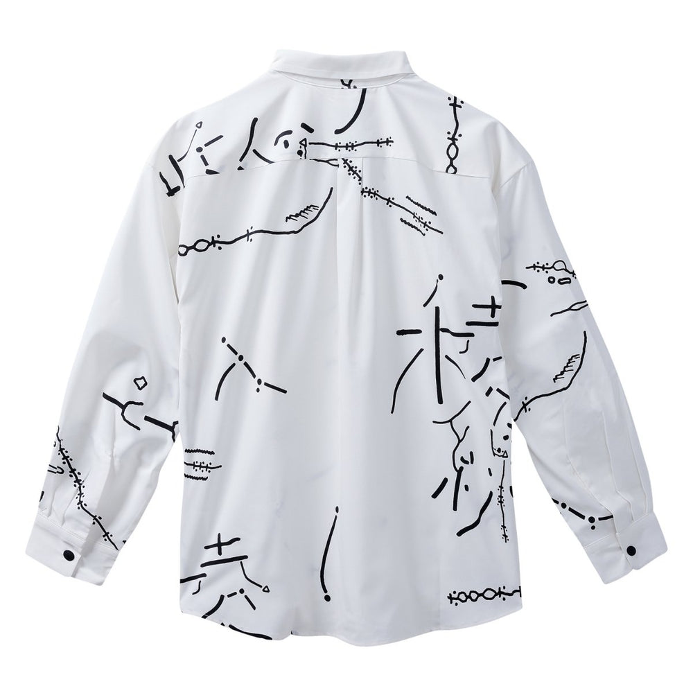 And Wander Men's Daijiro Ohara Map Key Print Shirt White - 10060496 - West NYC