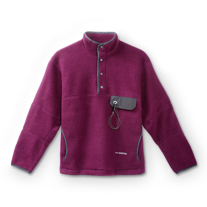 And Wander Men's Wool Fleece Pullover Purple - 10060487 - West NYC