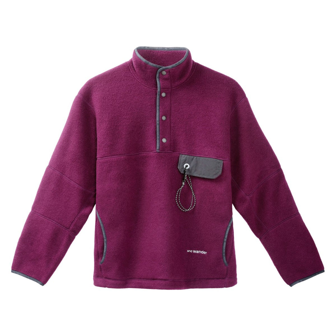 And Wander Men's Wool Fleece Pullover Purple - 10060487 - West NYC