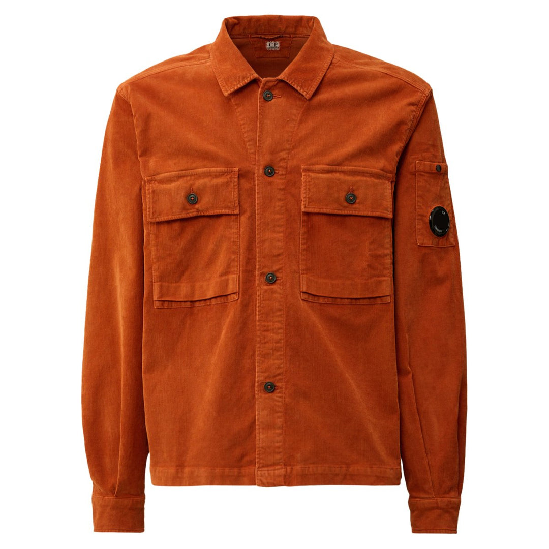 C.P. Company Men's Corduroy Buttoned Utility Overshirt Bombay Brown - 10052538 - West NYC