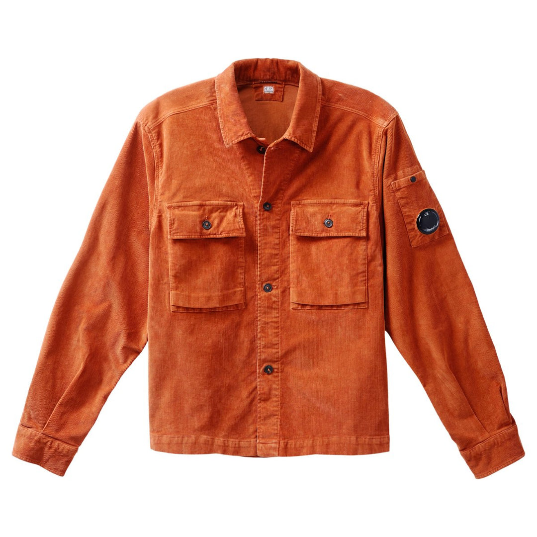 C.P. Company Men's Corduroy Buttoned Utility Overshirt Bombay Brown - 10052538 - West NYC