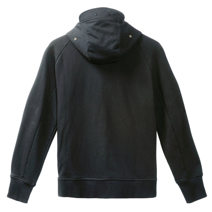 C.P. Company Men's Diagonal Raised Fleece Goggle Zipped Hoodie Black - 10059366 - West NYC