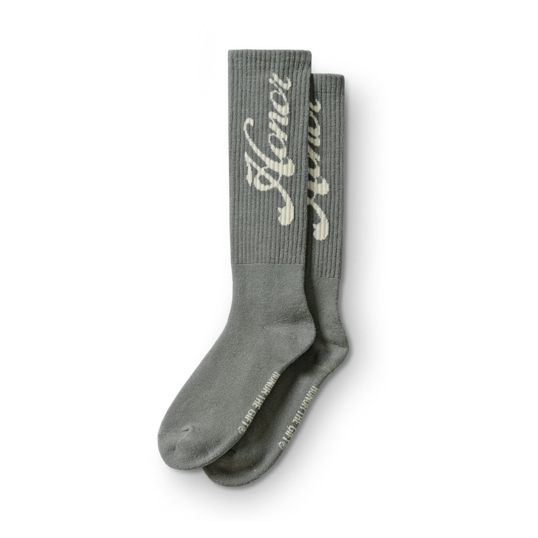 Honor The Gift Men's Honor Script Ribbed Socks Stone - 10062969 - West NYC