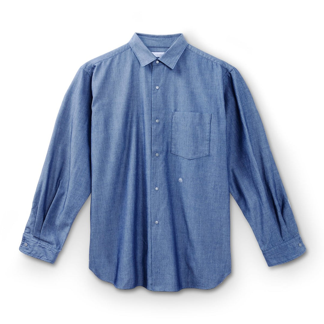 Nanamica Men's Regular Collar Chambray Shirt Indigo - 10050795 - West NYC