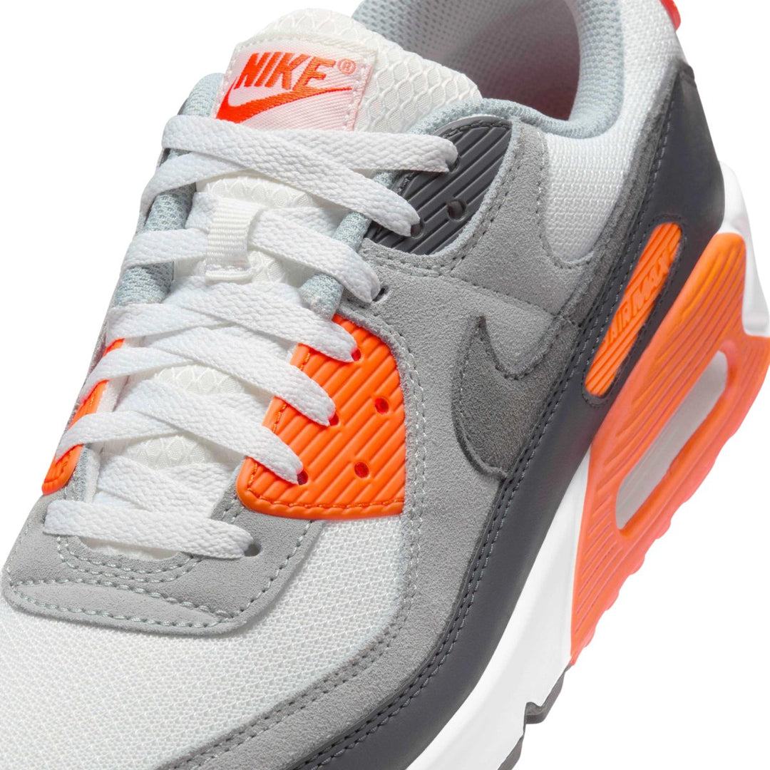 Nike Men's Air Max 90 Summit White/Safety Orange/Dark Smoke Grey/Smoke Grey - 10051840 - West NYC