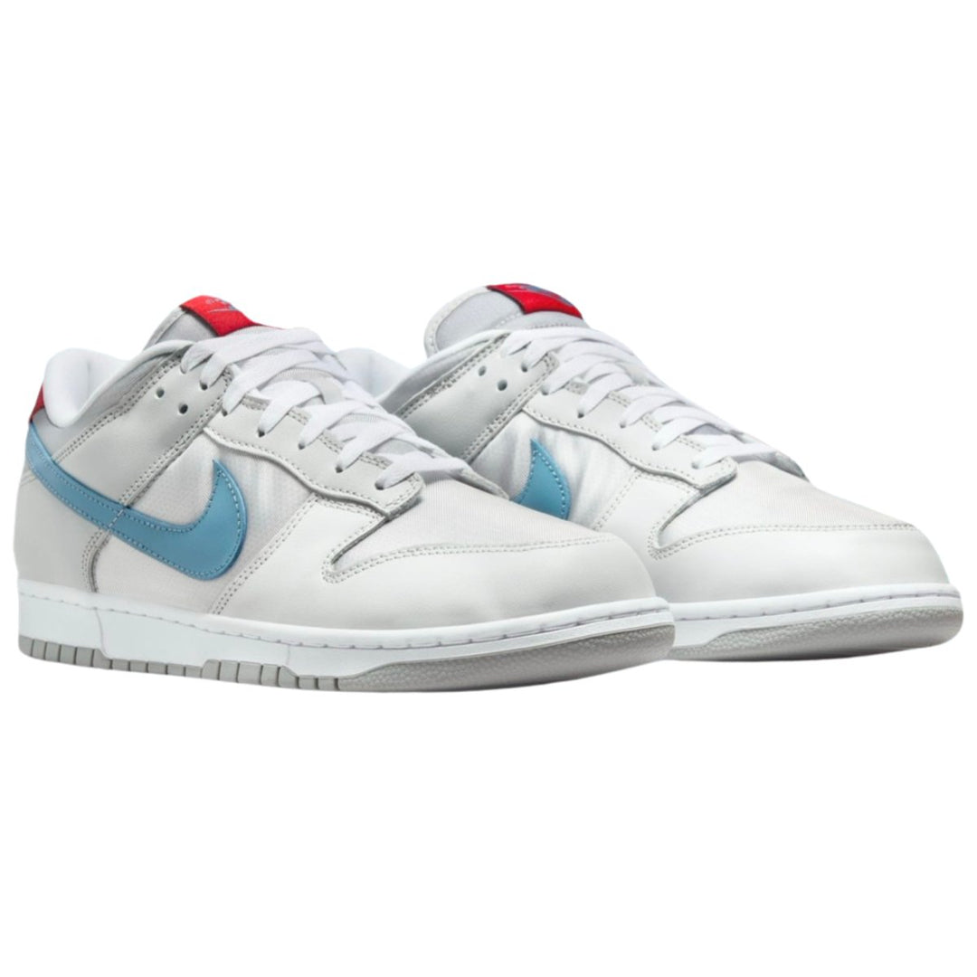 Nike Men's Dunk Low Metallic Silver/Cascade Blue/Neutral Grey/Gym Red - 5022679 - West NYC