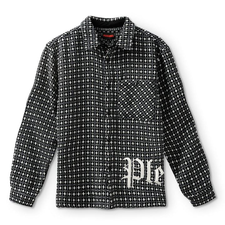 Pleasures Men's Cross Work Shirt Grey - 10061490 - West NYC