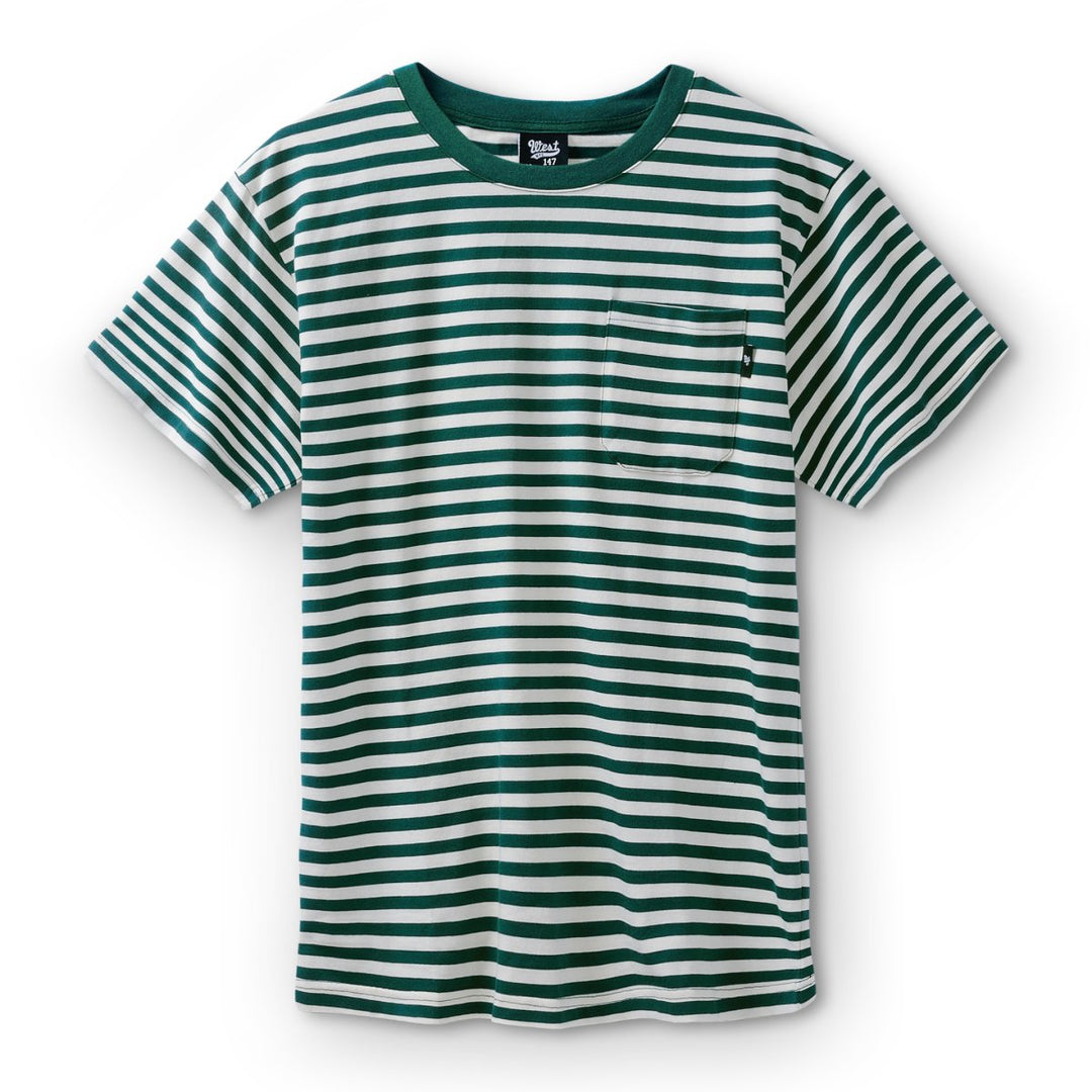 West NYC Stripe Tee Shirt Forest/Sail - 10051971 - West NYC