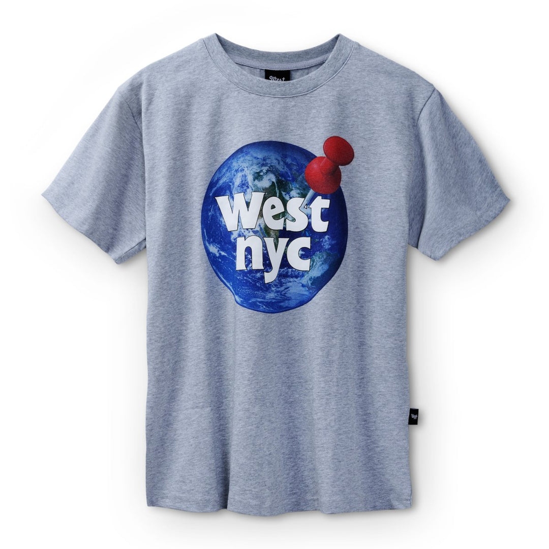 West NYC World Pin Tee Shirt Grey - 10044352 - West NYC