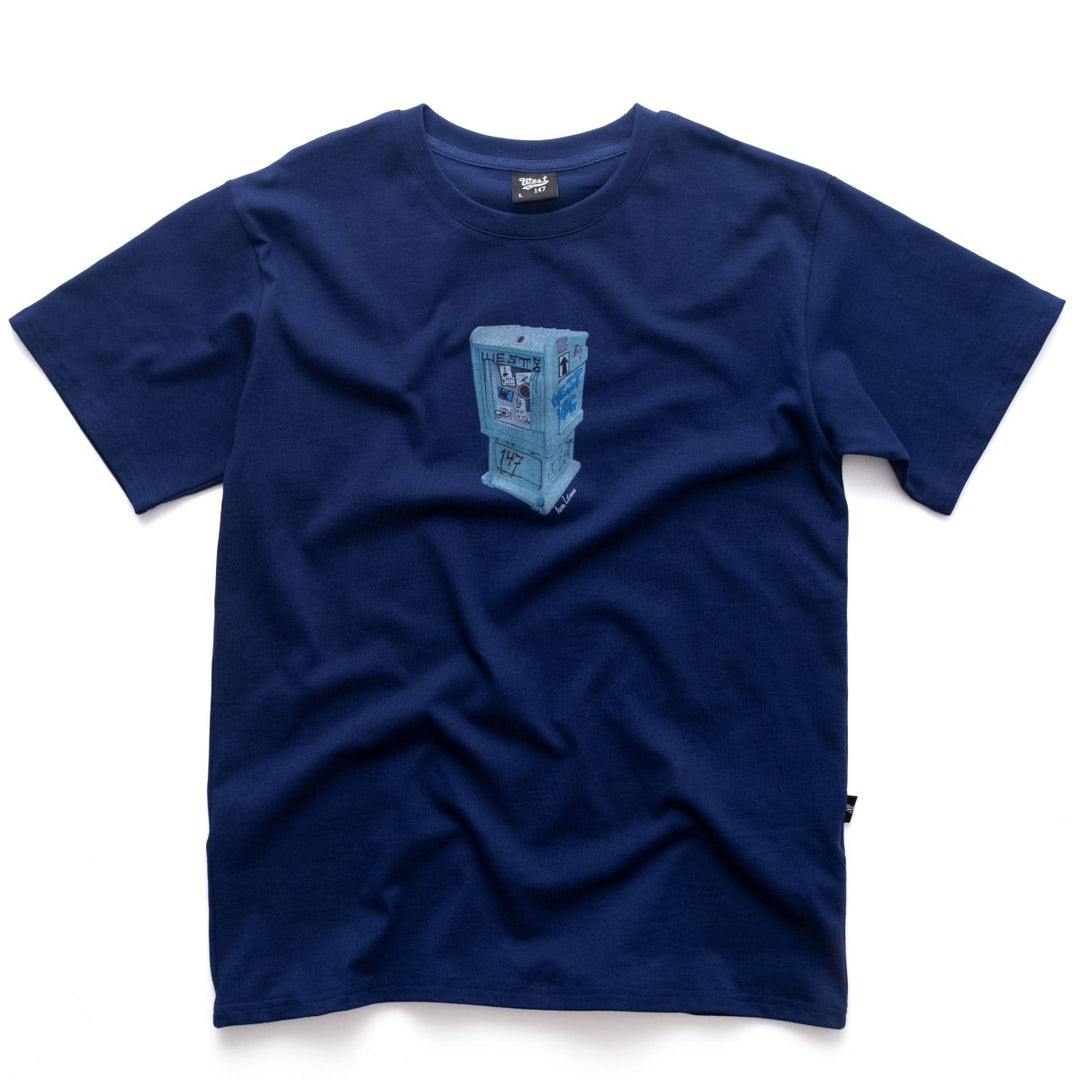 West NYC X Akiva Listman Newspaper Box Tee Navy - 10053505 - West NYC